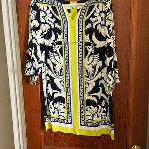 Crown & Ivy Multicolored Sheath Dress with Bell Sleeves